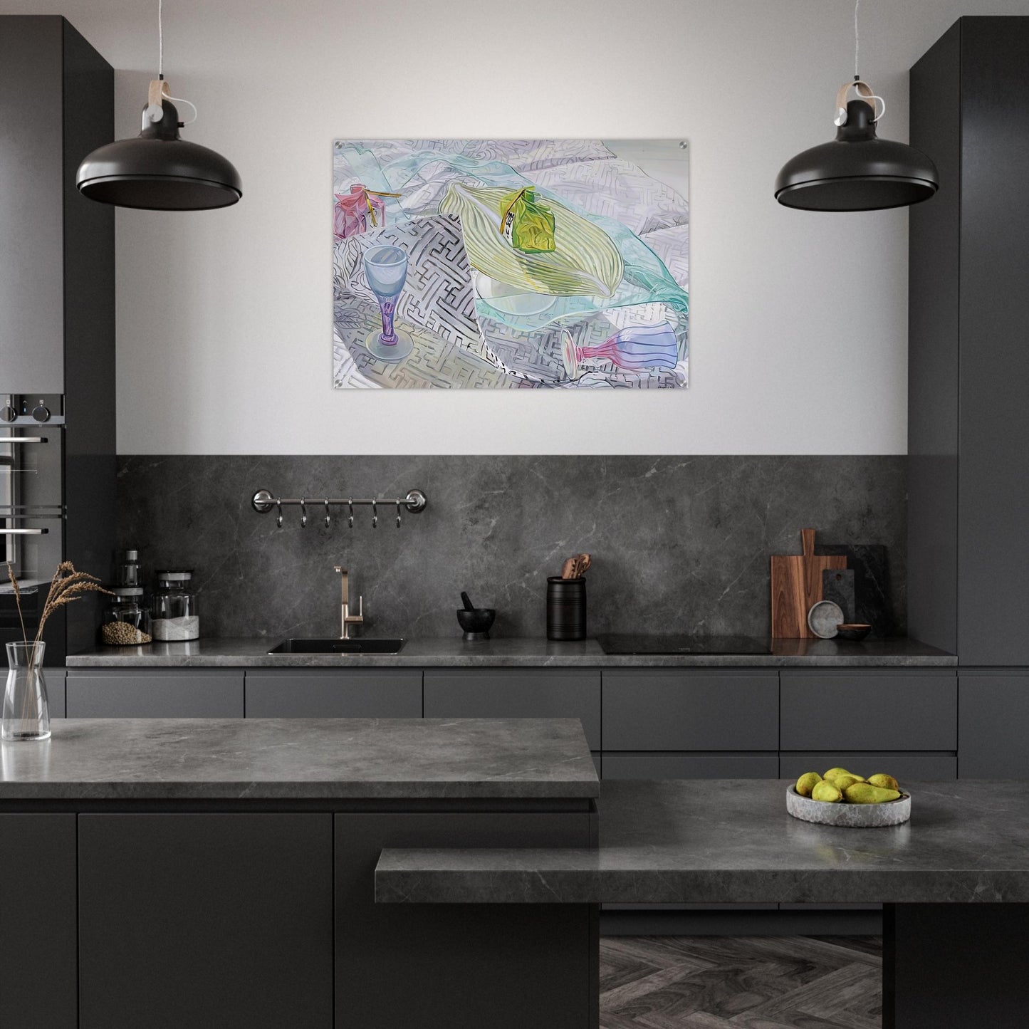 DISHES FROM JAPAN 2003 - Janet Fish Acrylic Print - 70x100 cm / 28x40″ inches