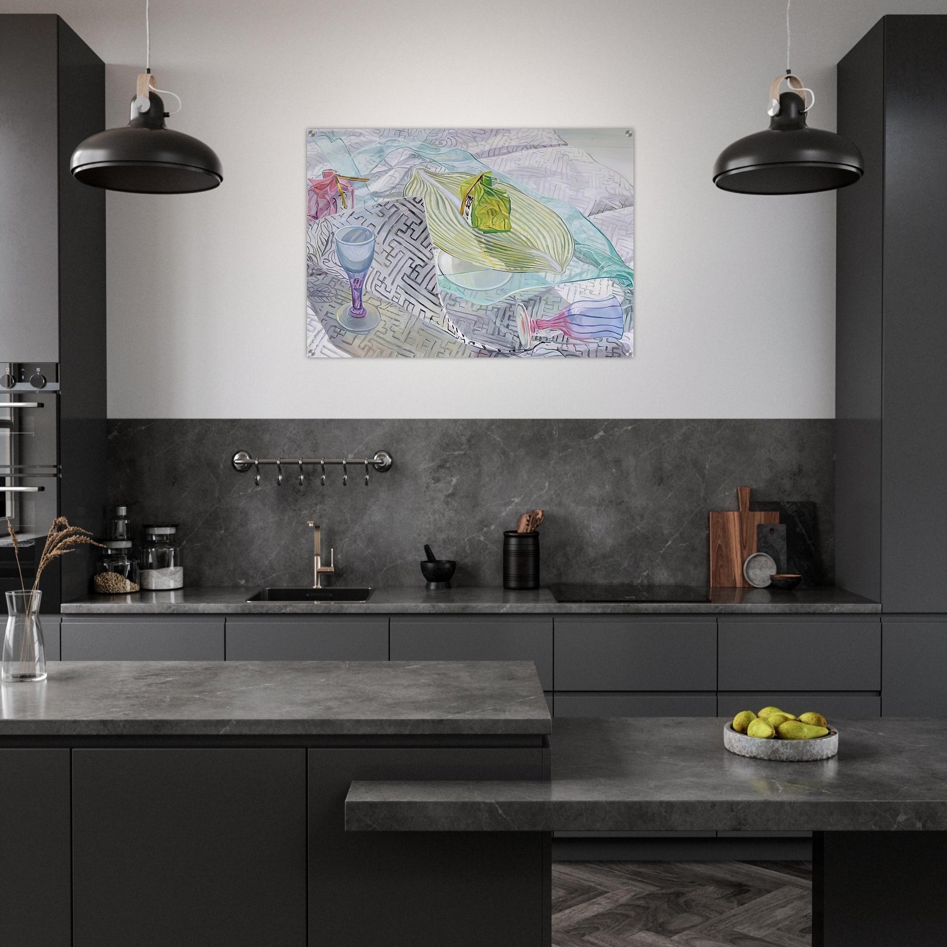 DISHES FROM JAPAN 2003 - Janet Fish Acrylic Print - 70x100 cm / 28x40″ inches