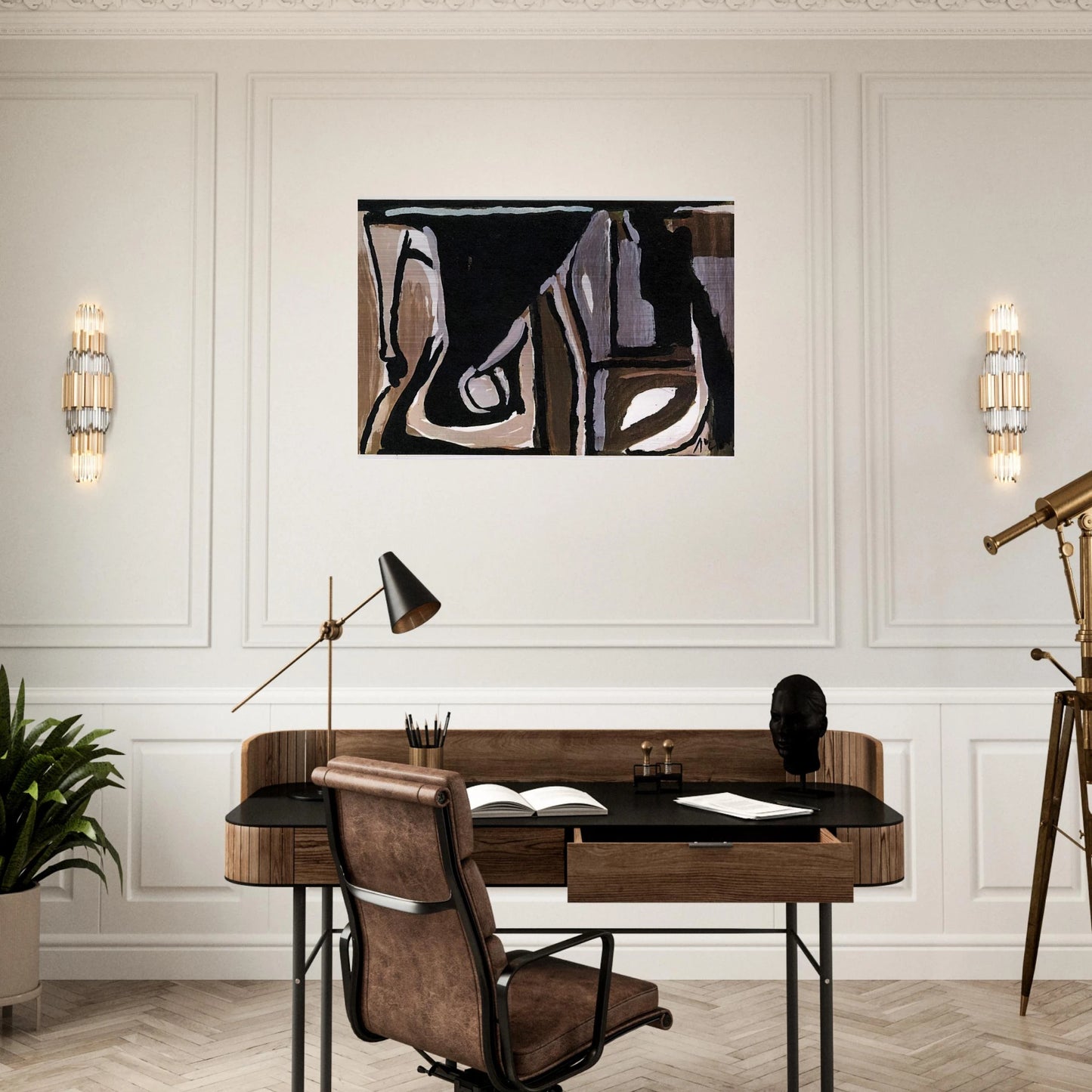 Nocturne - 1981 - Bram van Velde Brushed Aluminum Print - 70x100 cm / 28x40 inches | Bram van Velde Aluminum Print | Bram van Velde Prints