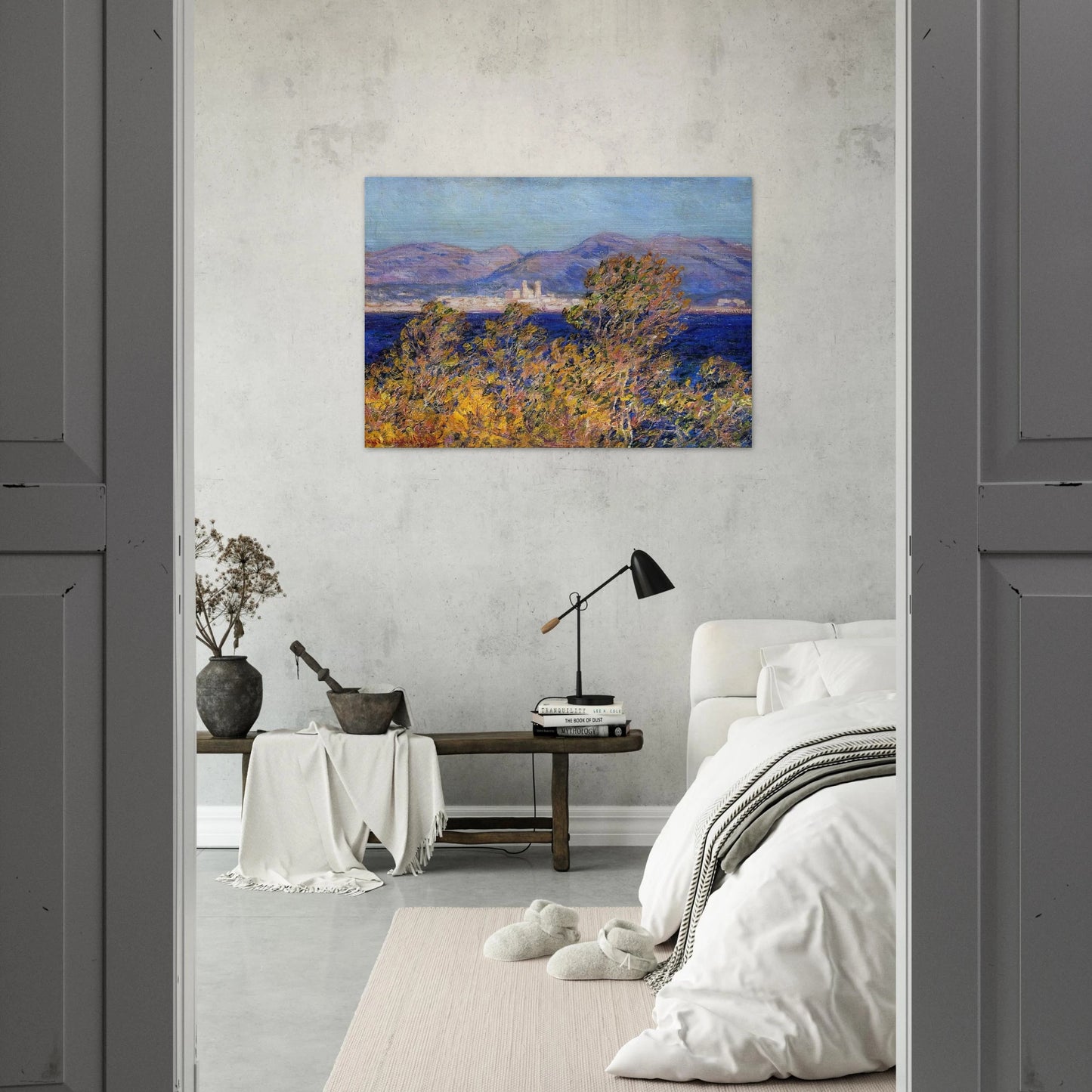 Antibes Seen from the Cape, Mistral Wind - claude monet Brushed Aluminum Print - 70x100 cm / 28x40 inches | claude monet Aluminum Print | claude monet Prints