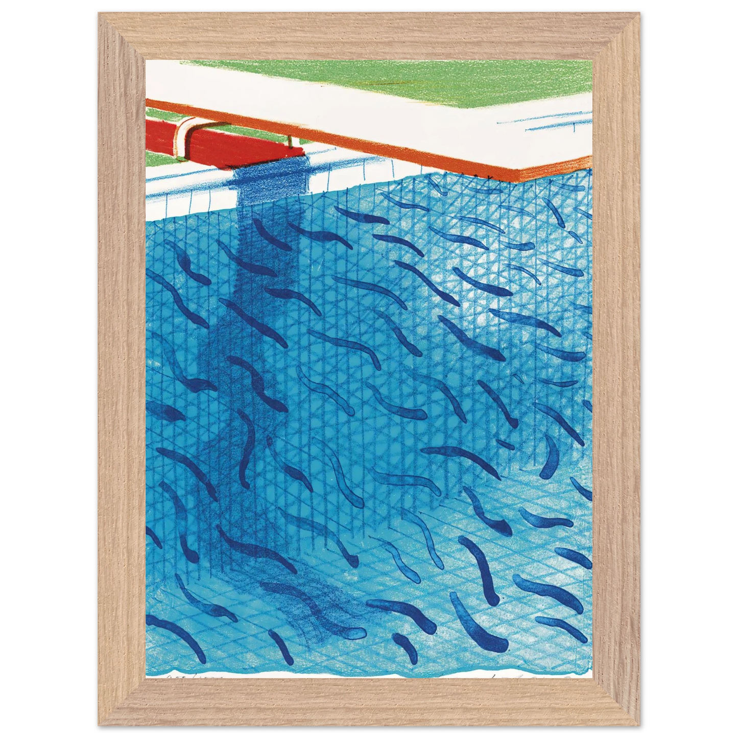 David Hockney - David Hockney Wall art - 28x43  cm / XL (11x17 inches) - Premium Wooden Framed Poster With Fine Art Paper-canvas - Wood frame