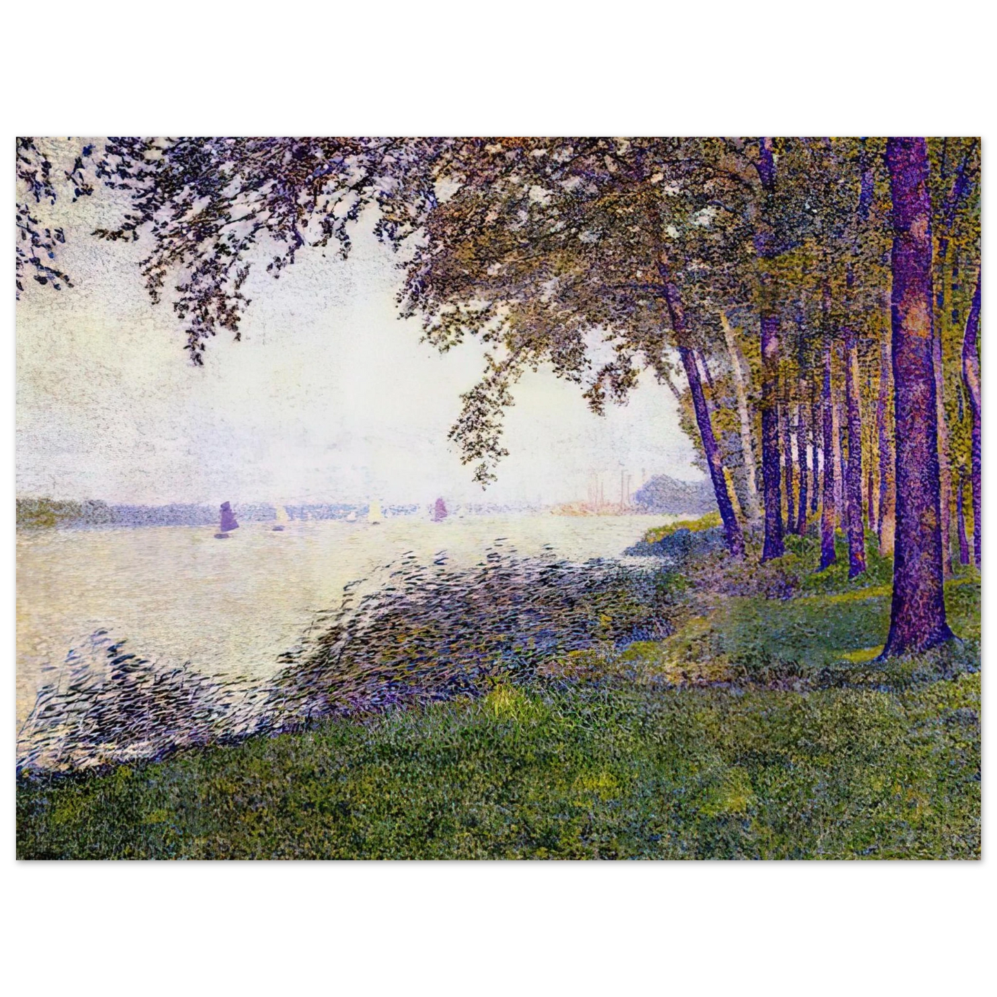 Theo van Rysselberghe - THE SCHELDE UPSTREAM FROM ANTWERP AFTER FOG 1892  75x100 cm / 30x40inches Fine Art Poster