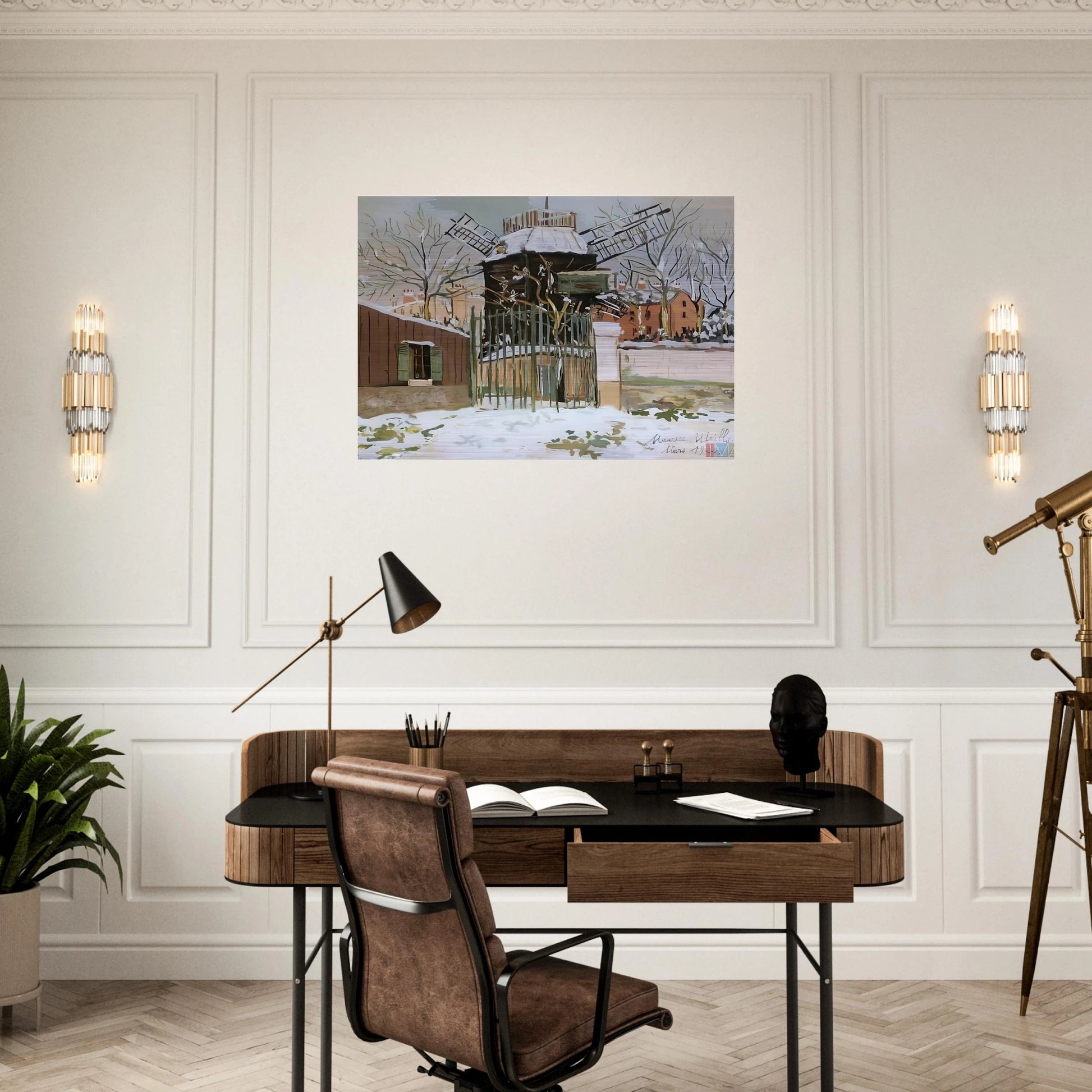 MOULIN DE LA GALETTE 2 - Maurice Utrillo Brushed Aluminum Print - 70x100 cm / 28x40 inches | Maurice Utrillo Aluminum Print | Maurice Utrillo Prints