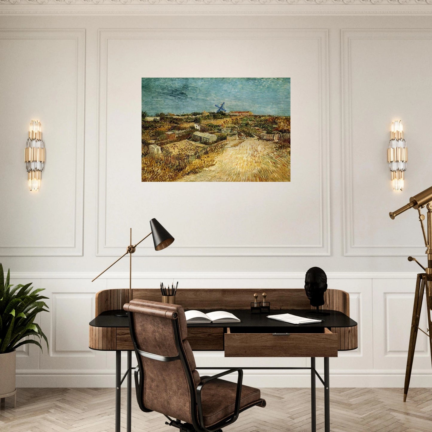 Vegetable Gardens in Montmartre - Vincent van Gogh Brushed Aluminum Print - 70x100 cm / 28x40 inches | Vincent van Gogh Aluminum Print | Vincent van Gogh Prints
