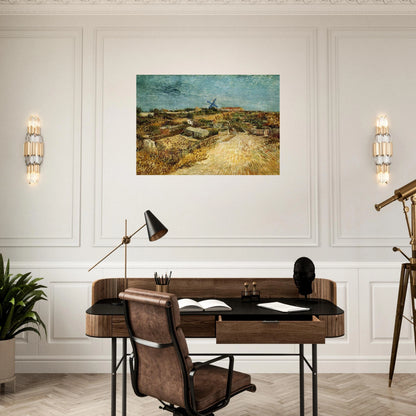 Vegetable Gardens in Montmartre - Vincent van Gogh Brushed Aluminum Print - 70x100 cm / 28x40 inches | Vincent van Gogh Aluminum Print | Vincent van Gogh Prints