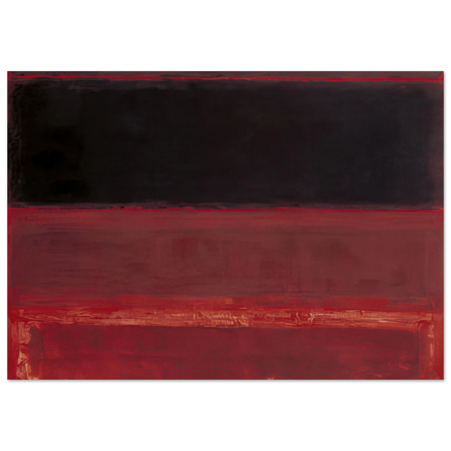 Mark Rothko - Four Darks in Red - 1958 Wall Art - 60x80 cm / 24x32 inches - Premium Wooden Framed Poster With Fine Art Paper-canvas - Black frame