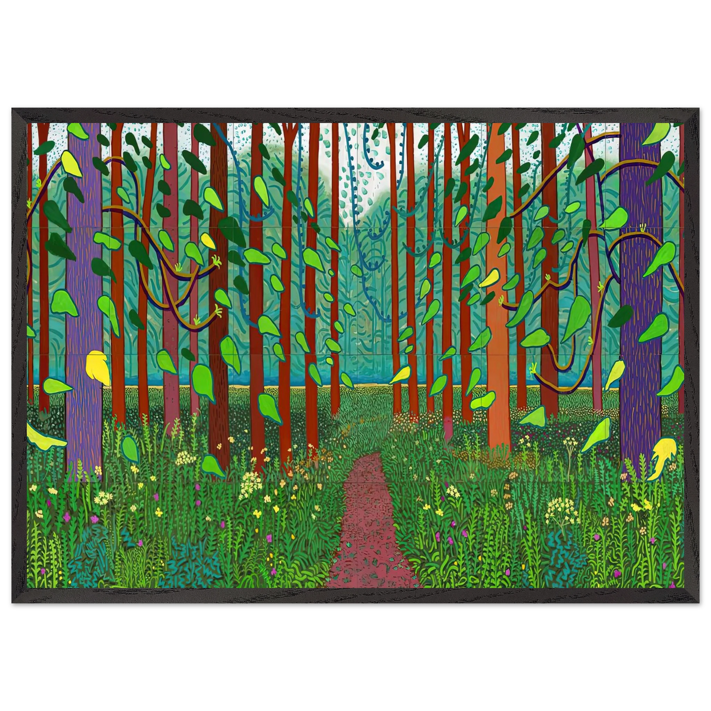 David Hockney - David Hockney Wall art - 30x40 cm / 12x16 inches - Premium Wooden Framed Poster With Fine Art Paper-canvas - Black frame