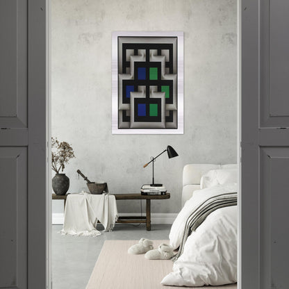Sararas XX - 1981 - Omar Rayo Brushed Aluminum Print - 70x100 cm / 28x40 inches | Omar Rayo Aluminum Print | Omar Rayo Prints