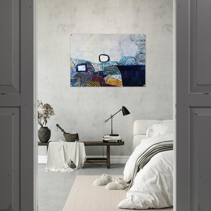 SPIRAL DEVELOPMENT IN GREEN VIOLET BLUE GOLD 1951 - Victor Pasmore Acrylic Print - 70x100 cm / 28x40″ inches