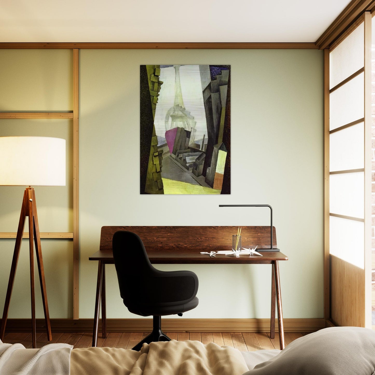 LA TOUR EIFFEL 1914 - Diego Rivera Brushed Aluminum Print - 70x100 cm / 28x40 inches | Diego Rivera Aluminum Print | Diego Rivera Prints