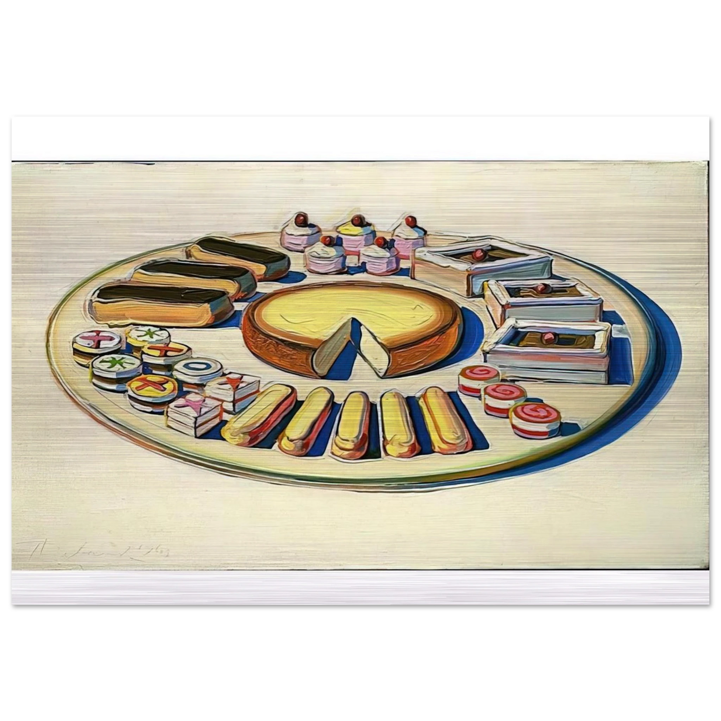 French Pastries - 1963 - Wayne Thiebaud Brushed Aluminum Print - 70x100 cm / 28x40 inches | Wayne Thiebaud Aluminum Print | Wayne Thiebaud Prints