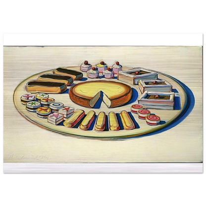 French Pastries - 1963 - Wayne Thiebaud Brushed Aluminum Print - 70x100 cm / 28x40 inches | Wayne Thiebaud Aluminum Print | Wayne Thiebaud Prints