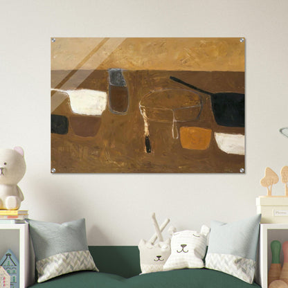 Brown Still Life - 1957 - William Scott Acrylic Print - 70x100 cm / 28x40″ inches | William Scott Wall Art | William Scott Prints