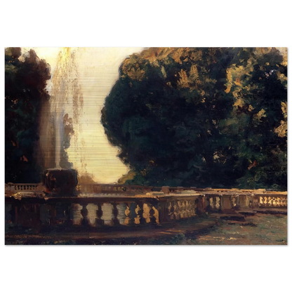 Villa Torlonia, Fountain - John Singer Sargent Brushed Aluminum Print - 70x100 cm / 28x40 inches | John Singer Sargent Aluminum Print | John Singer Sargent Prints