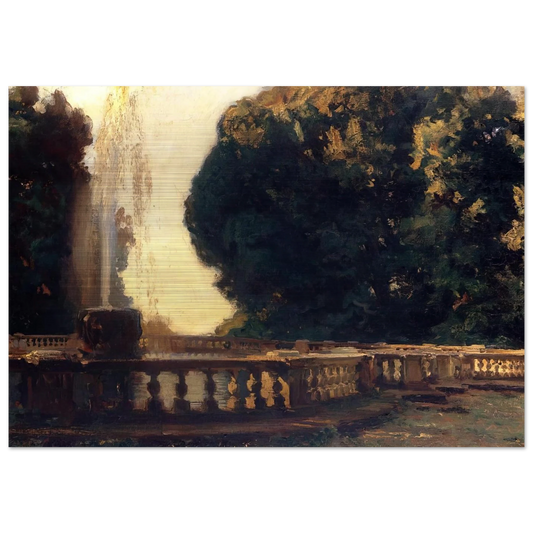 Villa Torlonia, Fountain - John Singer Sargent Brushed Aluminum Print - 70x100 cm / 28x40 inches | John Singer Sargent Aluminum Print | John Singer Sargent Prints