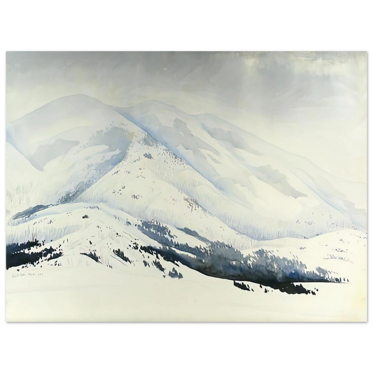 Eyvind Earle - Snowy Mountain  75x100 cm / 30x40inches Fine Art Poster