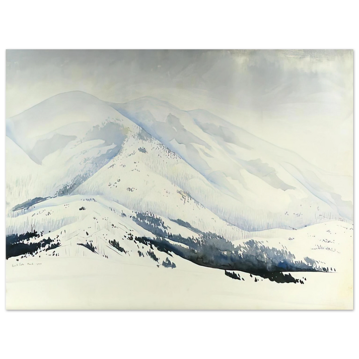 Eyvind Earle - Snowy Mountain  75x100 cm / 30x40inches Fine Art Poster