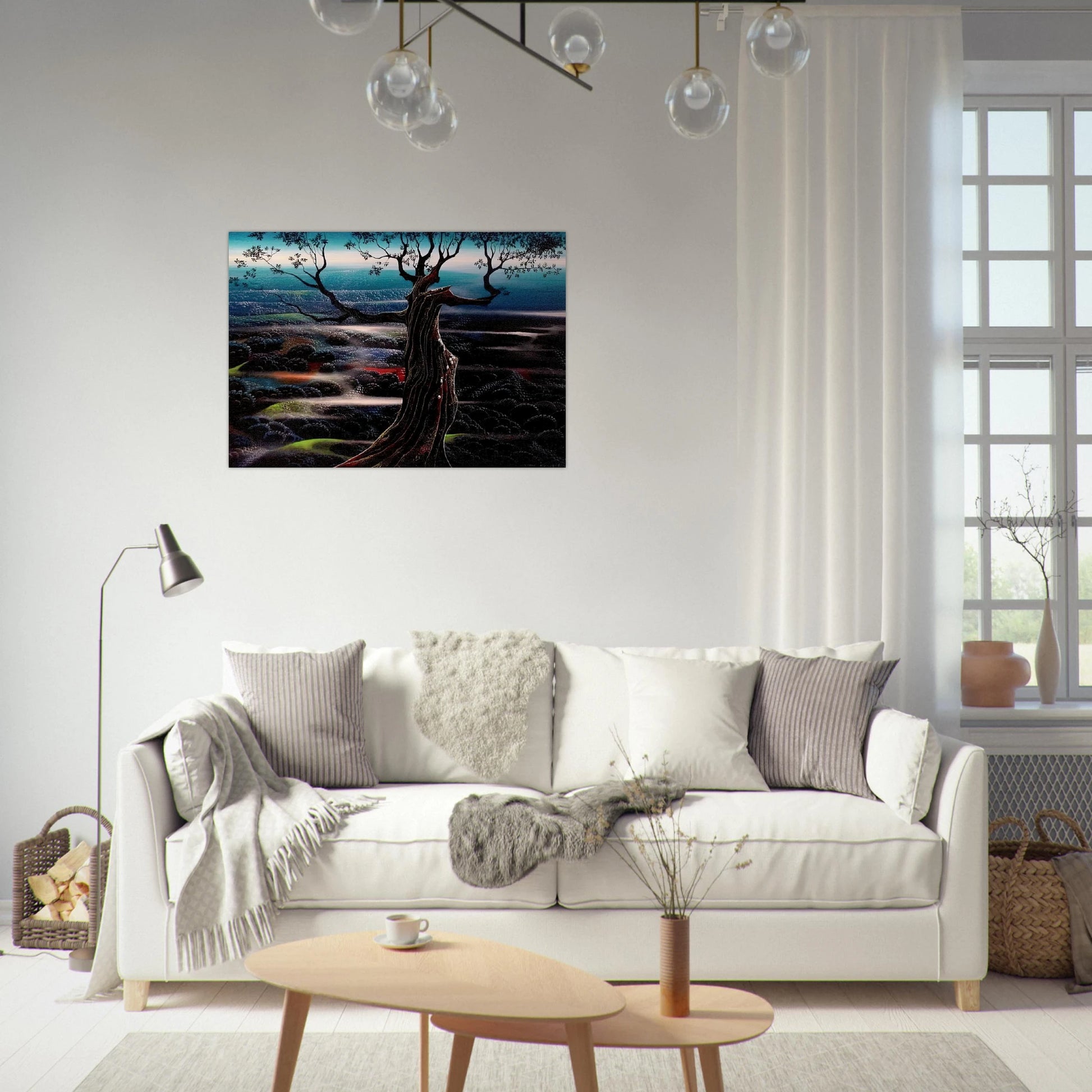 Wild Valley - Eyvind Earle Brushed Aluminum Print - 70x100 cm / 28x40 inches | Eyvind Earle Aluminum Print | Eyvind Earle Prints