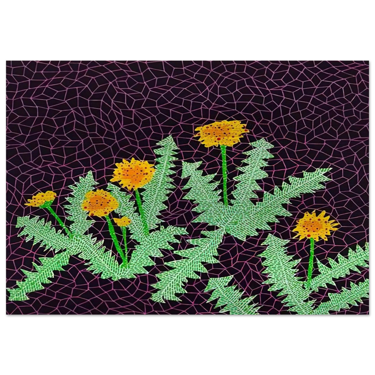 DANDELIONS 1985 - Yayoi Kusama Brushed Aluminum Print - 70x100 cm / 28x40 inches | Yayoi Kusama Aluminum Print | Yayoi Kusama Prints
