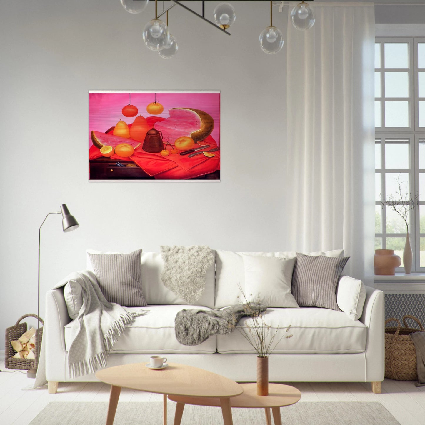 STILL LIFE WITH WATERMELON 1 - Fernando Botero Brushed Aluminum Print - 70x100 cm / 28x40 inches | Fernando Botero Aluminum Print | Fernando Botero Prints