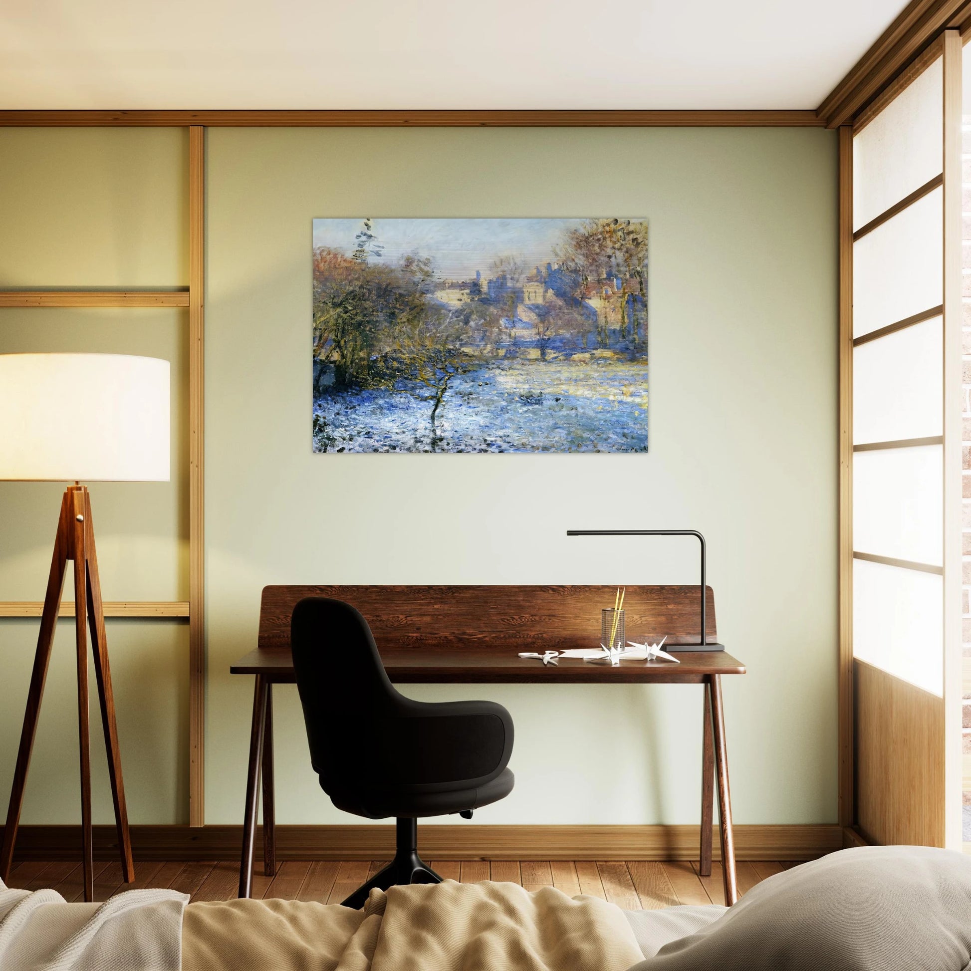 Frost - claude monet Brushed Aluminum Print - 70x100 cm / 28x40 inches | claude monet Aluminum Print | claude monet Prints