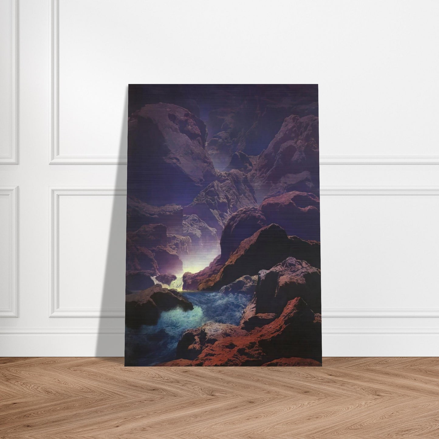 Moonlight - Maxfield Parrish Brushed Aluminum Print - 70x100 cm / 28x40 inches | Maxfield Parrish Aluminum Print | Maxfield Parrish Prints