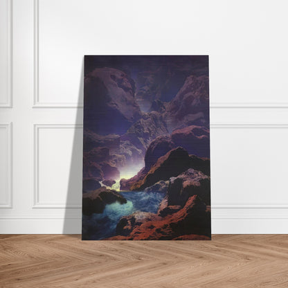 Moonlight - Maxfield Parrish Brushed Aluminum Print - 70x100 cm / 28x40 inches | Maxfield Parrish Aluminum Print | Maxfield Parrish Prints