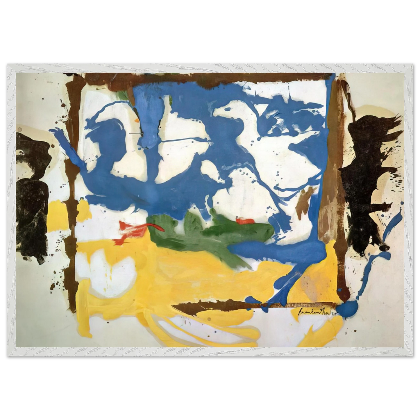 Helen Frankenthaler - Swan Lake #2 - 1961 Wall art - A1 (59.4 x 84.1  cm) - Premium Wooden Framed Poster With Fine Art Paper-canvas - Black frame
