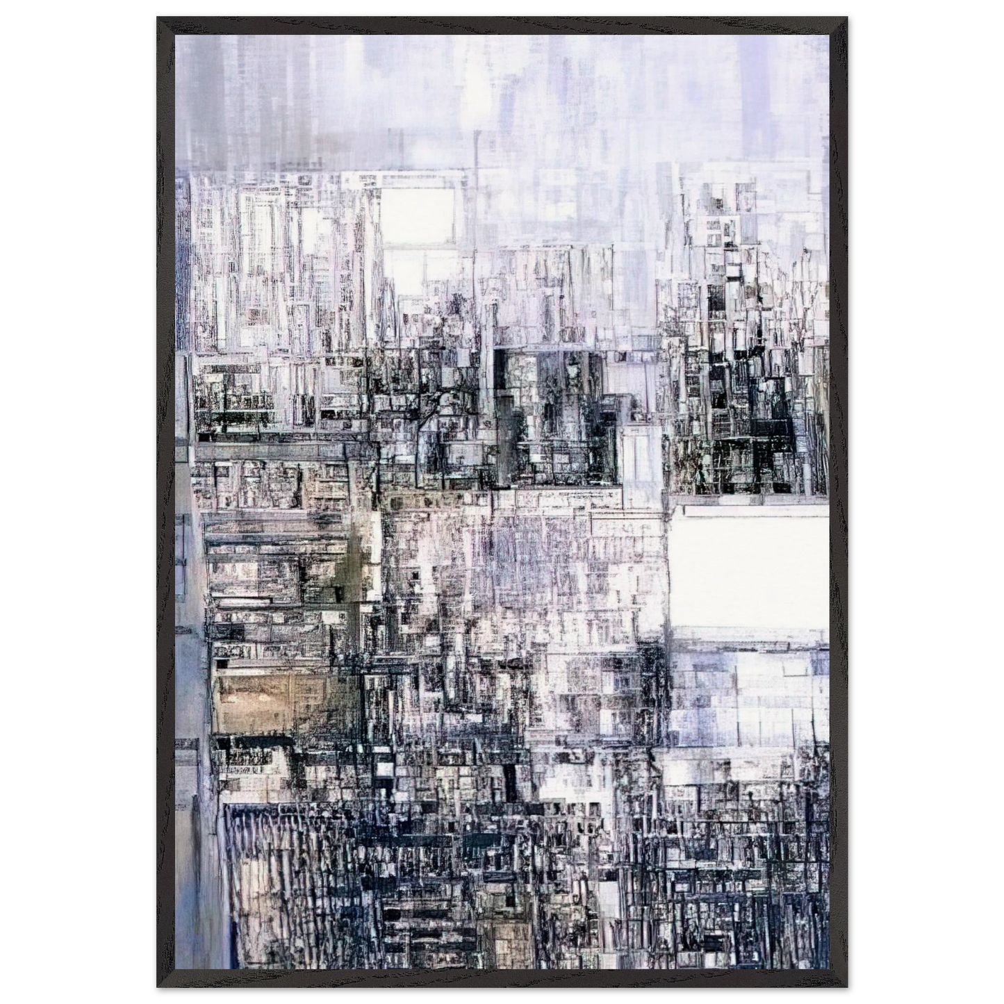 New Amsterdam II - 1970 - Maria Helena Vieira da Silva 70x100 cm / 28x40 inches Framed Art Print – Black Wooden Frame
