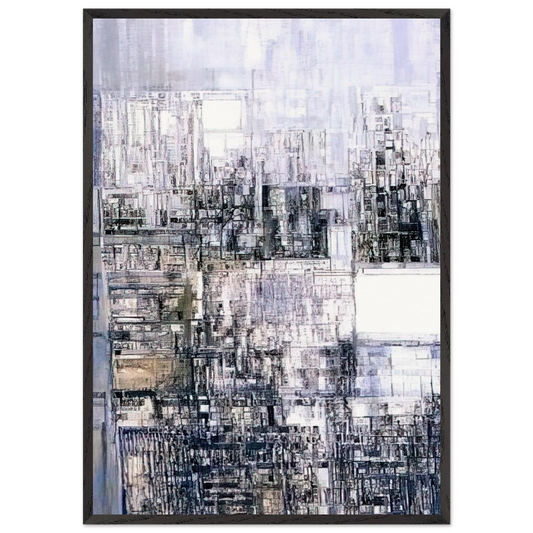 New Amsterdam II - 1970 - Maria Helena Vieira da Silva 70x100 cm / 28x40 inches Framed Art Print – Black Wooden Frame