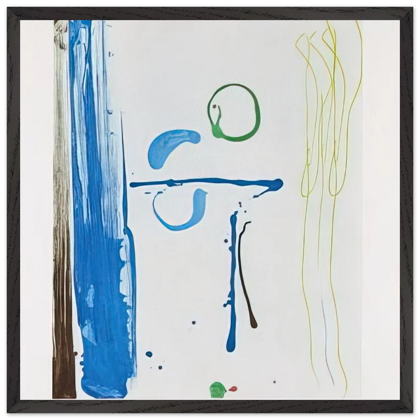 Helen Frankenthaler - Sunshine After Rain - 1987 Wall art - 70x70 cm / 28x28 inches - Premium Wooden Framed Poster With Fine Art Paper-canvas - Black frame