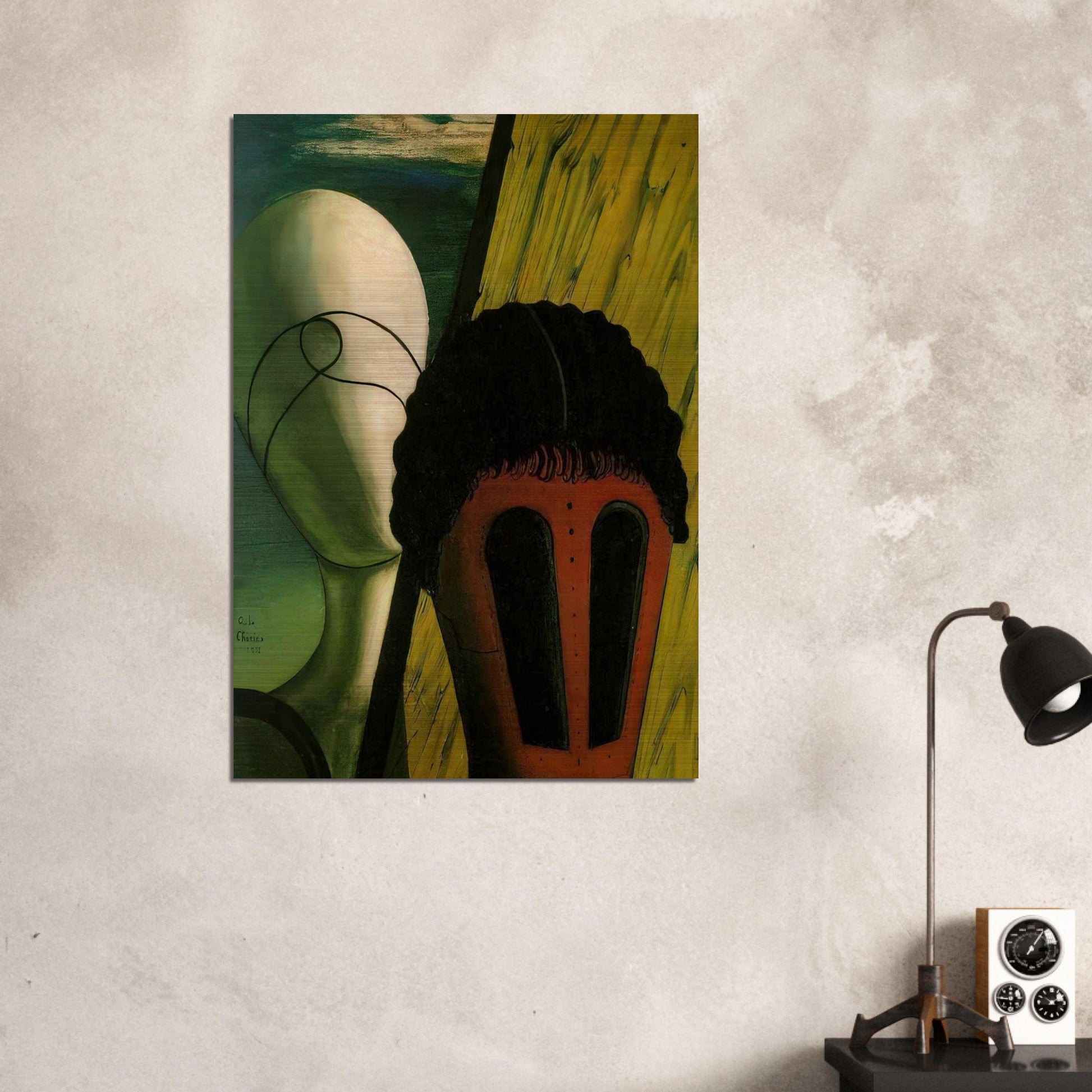 TWO HEADS 1918 - Giorgio de Chirico Brushed Aluminum Print - 70x100 cm / 28x40 inches | Giorgio de Chirico Aluminum Print | Giorgio de Chirico Prints