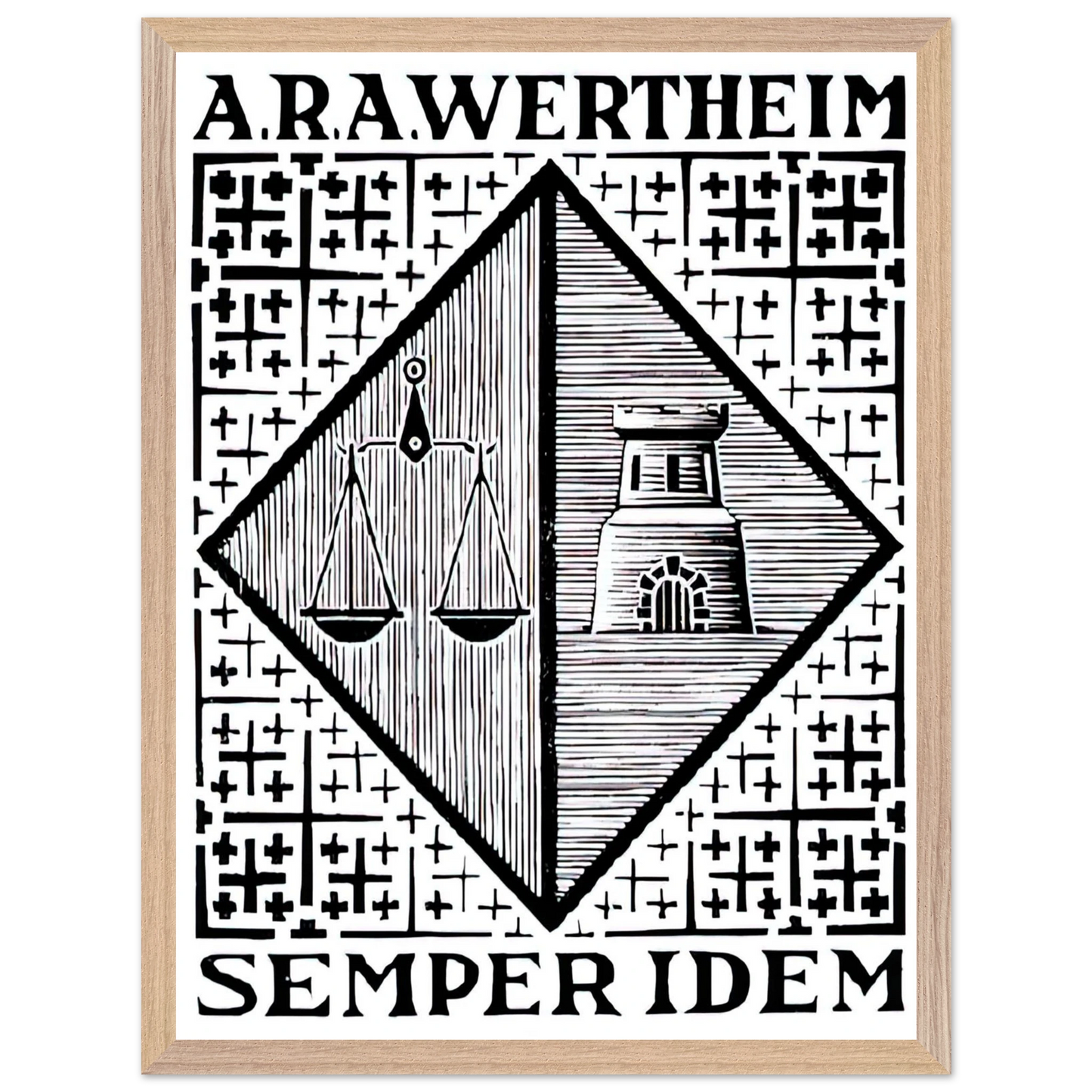 MC Escher - BOOKPLATE A R A WERTHEIM Wall Art - 30x40 cm / 12x16 inches - Fine Art Poster-canvas - -