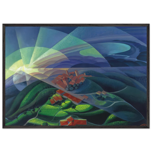Aurora Volando - 1933 - Gerardo Dottori 70x100 cm / 28x40 inches Framed Art Print – Black Wooden Frame