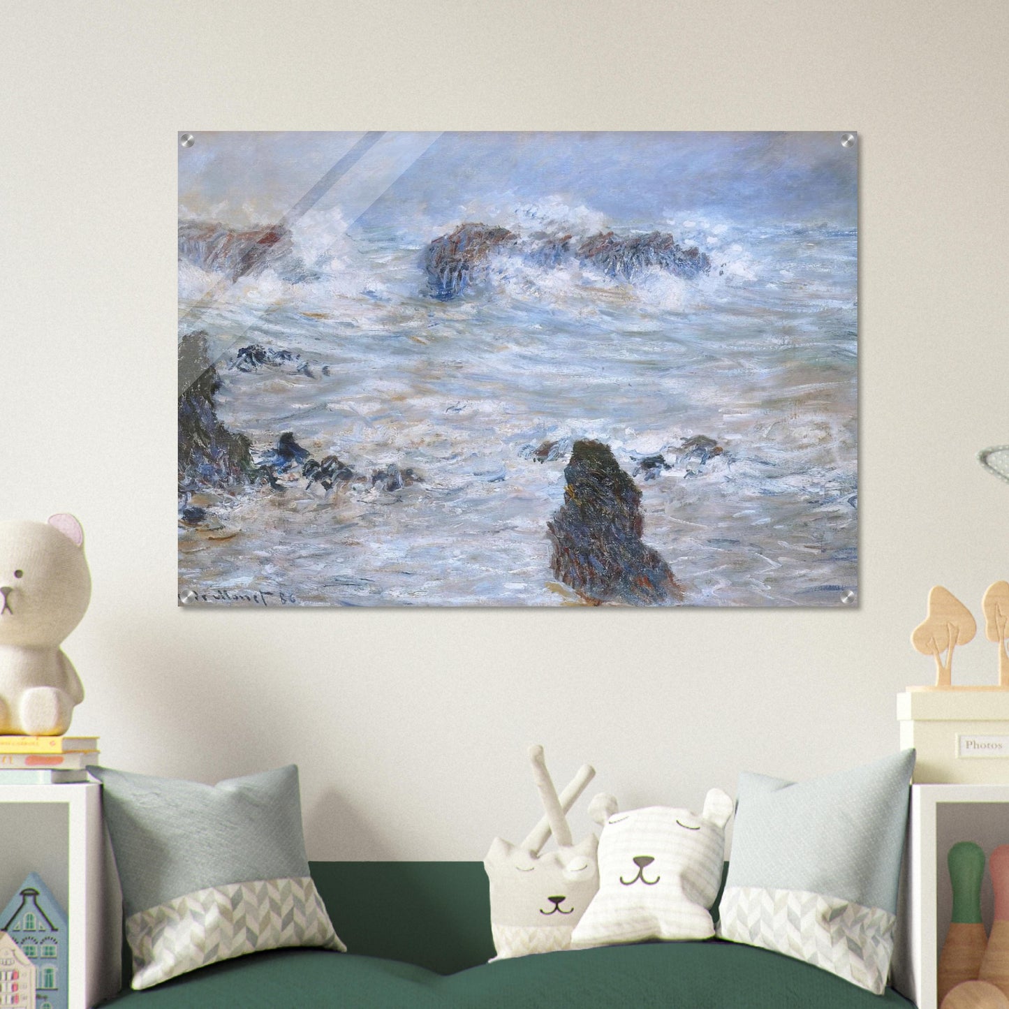 Storm, off the Coast of Belle-Ile - claude monet Acrylic Print - 70x100 cm / 28x40″ inches | claude monet Wall Art | claude monet Prints